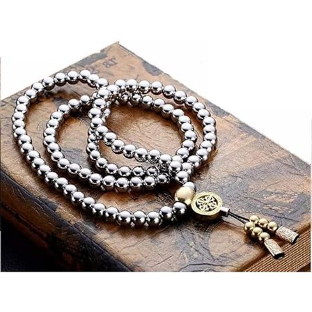 Kedja Fullstål Kampsport 108 Buddha Pärlor Halsband Kedja (108 Pärlor Kedja)