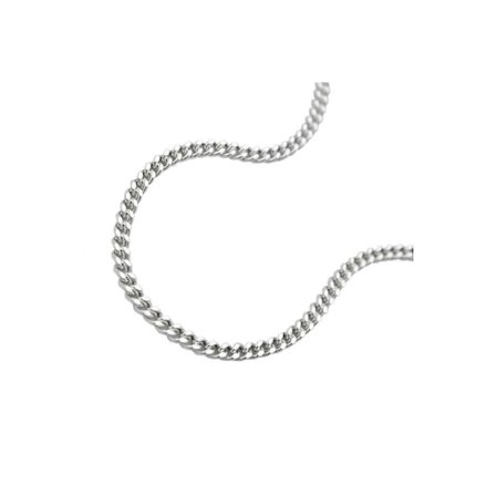 Halsband 1.4mm Platt Curb Kedja 2x Diamantslipad Silver 925 60cm - Gl101401-60