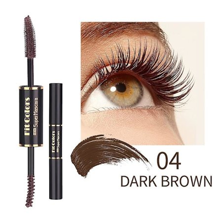 Dobbelt-ended farve mascara - Vandtæt tyk krøllende langvarig anti-sved mørkebrun
