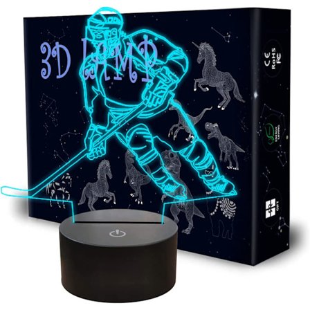 Ishockey Natlampe, Llamaababie Hockey Spiller Atlet 3D Lampe Lys til Børn