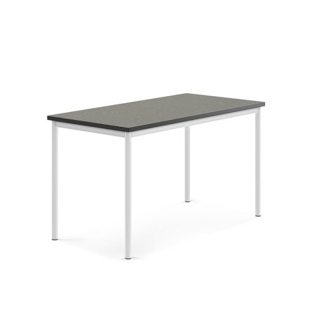 Desk SONITUS, 1400x700x760 mm, dark grey linoleum, white