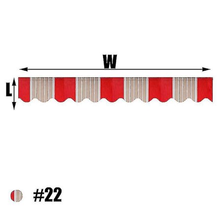 Born Pretty 2,5m/3m/3,5m/4m/5m Butiksbanner Ersättning Vattentät Tygremsor Vågig Valans Solskydd Takfönster Uterum Markis