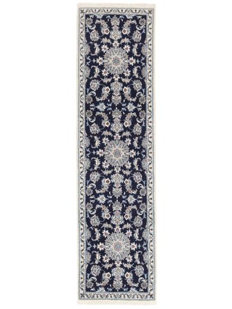 Hand Knotted Persian Nain Rug 76X286 Dark Grey/Black