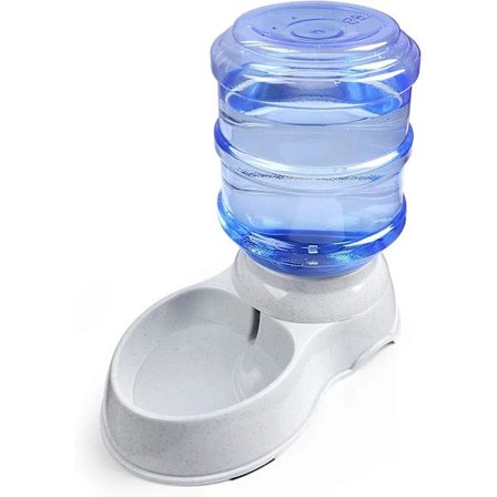 Vanddispenser til kæledyr - 3,8 liters genopfyldelig vanddispenser til hund, kat, dyr, automatisk tyngdekraftsvandfontæne med flaskeskål og...