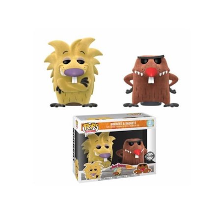 Nickelodeon Pop Figure 2-Pack Norbert & Dagget Flocked Exklusiv 10cm - FUNKO