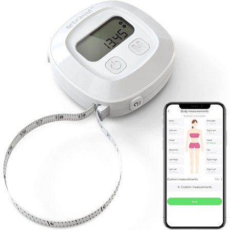 Kropsmålebånd, 150 cm kropsmålebånd, Bluetooth-målebånd til kropsmål med app, kropsfedtmåler til vægttab, Loc