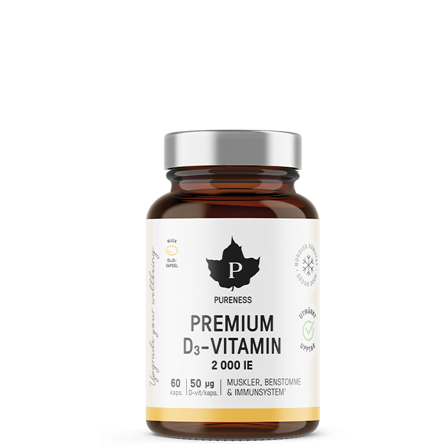 Pureness Premium D3-vitamin 2000 IE 60 kapslar