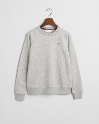 GANT - Teens collegegenser med rund hals light grey melange