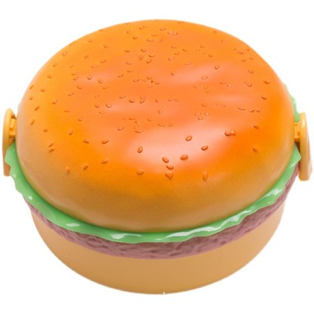 Dobbel Plast Hamburger Bento Lunsjboks, Matbeholder Oppbevaring