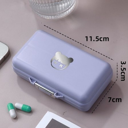 Pilleæske Pilleopbevaringsæske LILLA RECTANGLE RECTANGLE