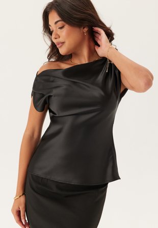 BUBBLEROOM Dropped Shoulder Blouse Black XL