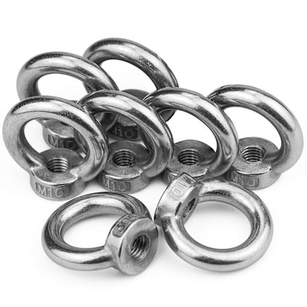8 st M10 Lyftögla, Ögla, Ringmutter Rostfri Mutter För Transportlyft