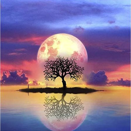 5D Diamantmålningssatser för vuxna med full borr och måla efter nummer Landskap Runda Strassbilder Konst Hantverk för Hemväggdekor Idealisk present 