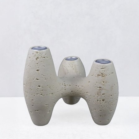 Beige harpikslysholder, 18,5x15,5 cm, moderne indretning