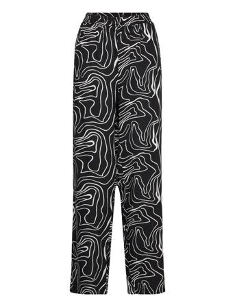 Cardes Allie Wide Pants Aop Bukser Med Rette Ben Svart ONLY Carmakoma*Betinget Tilbud