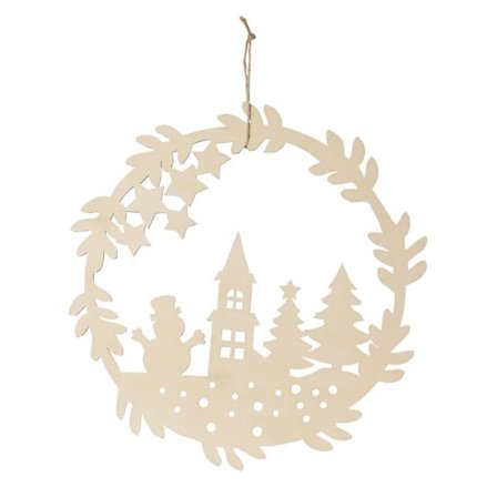 Julkrans i trä 29 cm