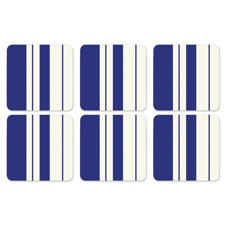 Spode Steccato underlag i glass 6-pakning' - 'Hvit/blå