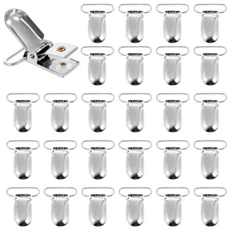 Smokkeklips, pakke med 50 metall smokkeklips, baby smokkekjedeklips, stift smokkeklips for barn