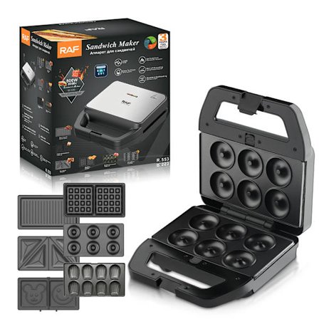 RAF Nyeste Produkt 6 i 1 Sandwich Maker Bærbar Frokost Elektriske Husholdningsapparater Donut Vaffeljern