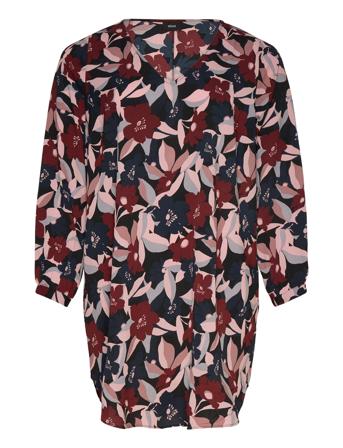 Caanni, L/S, Abk Dress Knelang Kjole Multi/mønstret Zizzi*Betinget Tilbud