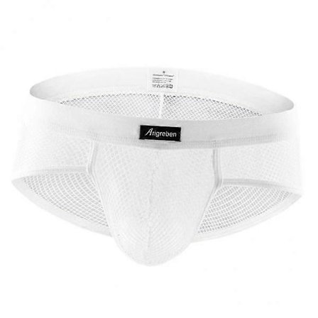 6x Herrkalsonger Transparent Mesh Pouch Kalsonger Underkläder Manliga Trosor M Vit