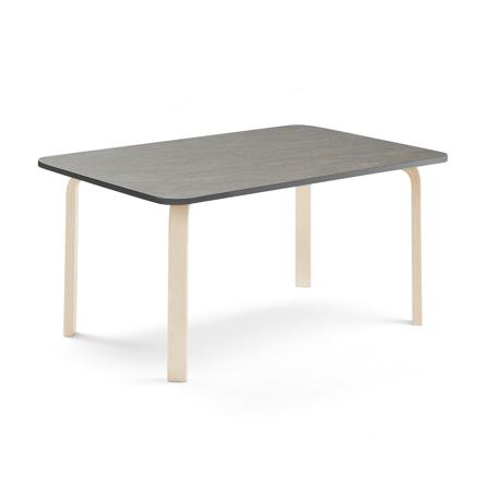 Tisch ELTON, 1400x700x590 mm, Linoleum dunkelgrau, Birke