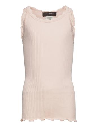 Silk Top W/ Lace T-shirts Sleeveless Rosa Rosemunde Kids*Betinget Tilbud