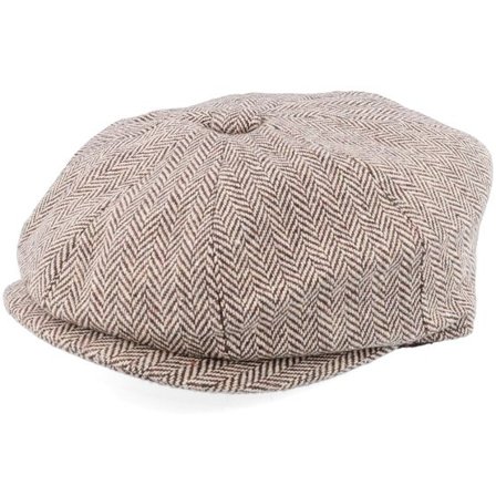 Jaxon & James - Brun flatcap Keps - Kids Herringbone Newsboy Brown Flat Cap @ Hatstore