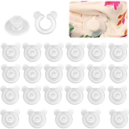 Dynetrekk klemmer, 24 stykker trekkholdere, festeanordning uten pigg dynetrekk klemme, sklisikre dynetrekk klemmer, lakenstrammere for dynetrekk dyne 