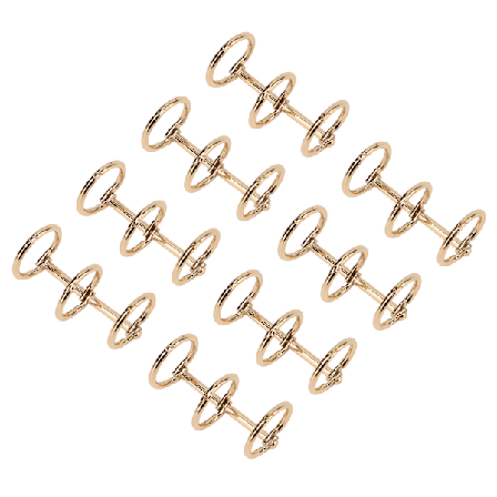 Bindingsringe Genanvendelige 3-huls Galvaniseret Metal DIY Håndbog Løsblad Bindingsringe Guld