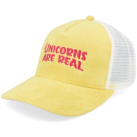 Unicorns - Yellow - trucker - Cap - Unicorns Are Real Terry Yellow A-frame Trucker - Hatstore