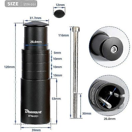 Sykkel Gaffel Stem Stigning Adapter Mtb Styre Høyde 100mm Økning Forlenger Aluminium Legering Sykkel Deler Passer Dia. 28.6mm