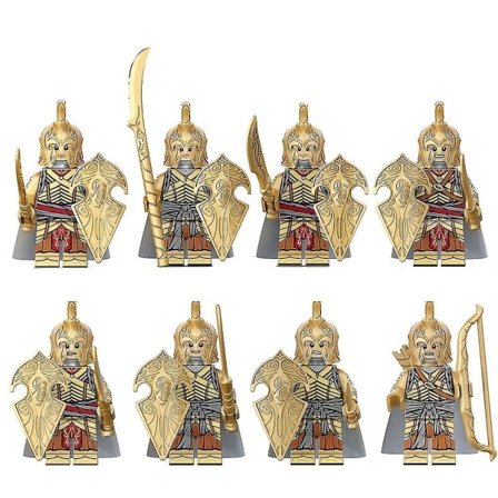 8 stk. Ringenes Herre Film Noldor Warrior Guard Byggekloss Minifigurer