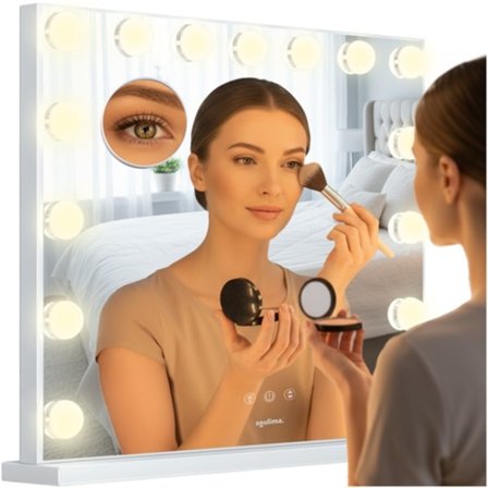 LED-kosmetiikkapeili 58x46cm, kosketusohjaus, 3 valotilaa