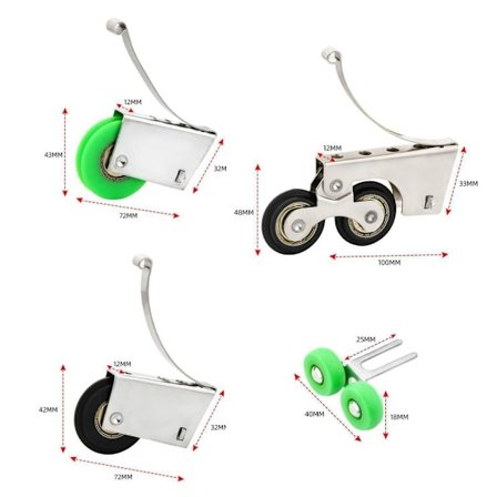 4 KPL Oven juoksijat Rullat Liukuovipyörät TYYLI 2 TYYLI