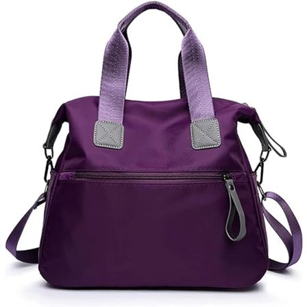 Tote taske med flere lommer Vandtæt Oxford stof Mode Tote Skuldertaske Håndtaske til kvinder og mænd Udendørs arbejde Fitnesscenter Rejser (Lilla)