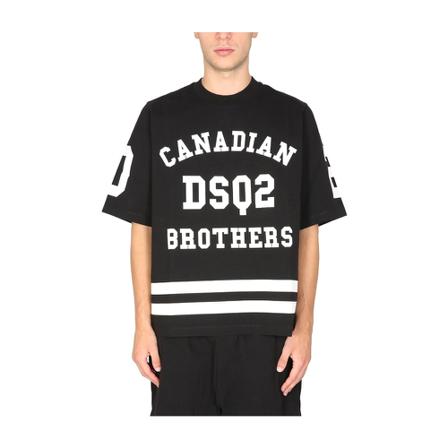 Dsquared2, T-Shirts Zwart, Heren, Maat:L