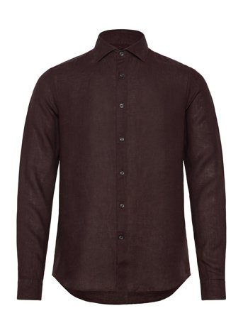 Ruban Tops Shirts Linen Shirts Brown Reiss