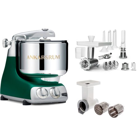 Ankarsrum Köksmaskin, stort tillbehörspaket, forest green | Köksmaskiner > Köksassistenter | Bagaren och Kocken