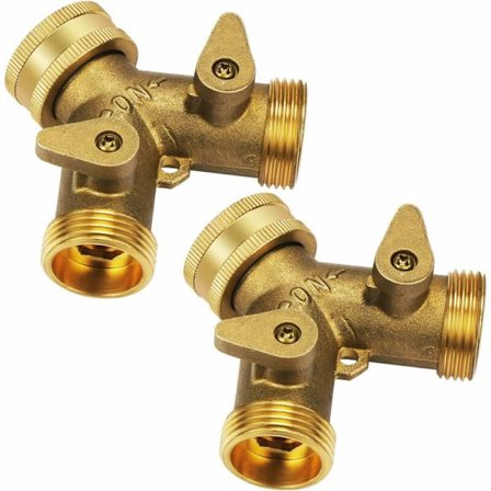 2 stk 2-veis Y-splitter for tilførselsslanger Dobbel kran Vaskemaskin, 3/4 tommer for tilkobling av 2 apparater KLB