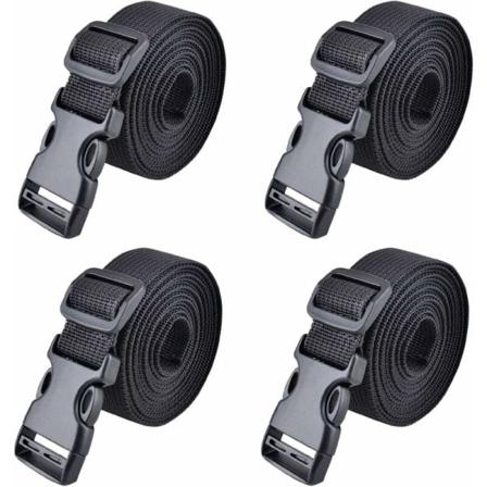 Snabbspänneband 25 mm surrningsband, 4 st, plastspänneband, spännband för säkring av bagage