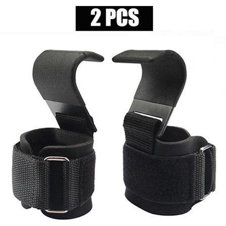 Män Fitness Styrkelyftskrok Gym Fitness Tyngdlyftning Träningsgrepp Remmar Handledsstöd Vikter Power Hantelkrok