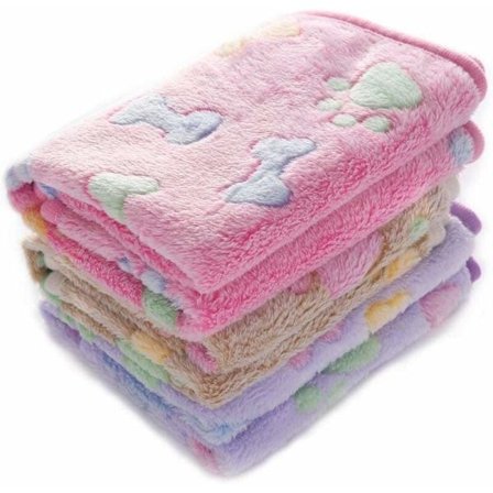 Ultramjuk plyschhund/kattfilt 3 delar ben stor (104 76cm)