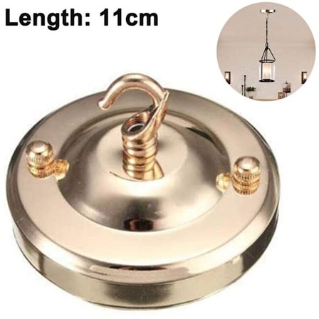 Takbaldakin i stål, vintage takplate for lysekrone med kroker, retro takbaldakin for hengende lamper med all monteringsmaskinvare for pendler, gull