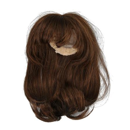 Sisäinen nappikiinnityksellä varustettu otsatukka-nukkeperuukki päänahalla, korkean lämpötilan silkkikukkeperuukki, sopii 15,5-17 cm nukelle, 