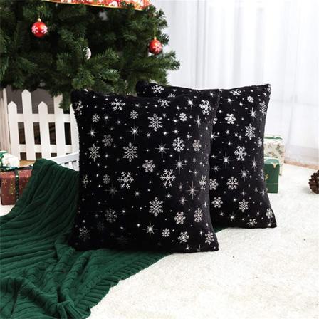 Uusi joulutyyny 2023 - Lumihiutaleen kullattu plussityynynpäällinen, punainen tyyny, autoon ja kotiin Black 43*43cm