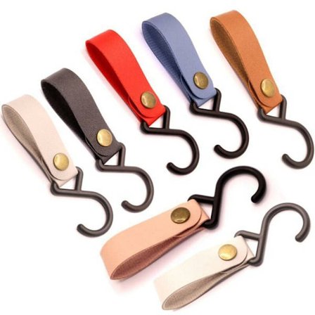 Læderkroge 4 stk. opbevaring S-formede kroge, bruges til at hænge håndklæder, tøj, hatte, nøgler, tasker, redskaber
