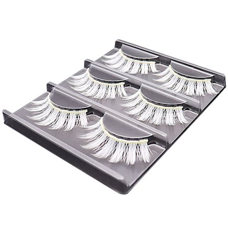 3D Løse Øyevipper, 3 Par Hvite Lange Tykke Løse Øyevipper, Halloween Cosplay Vipper Vippeforlengelse Påfuglfjær Øyevipper—yux