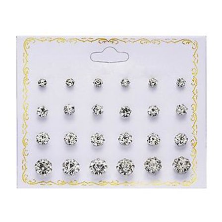 Ørestikker sæt til kvinder med zirkoner perle personlig all-match ørehængere til fest bryllup (Transparent Zircon)