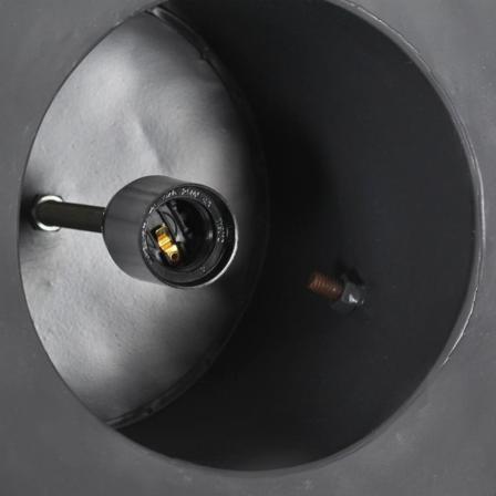 Vidaxl Hänglampa Industriell 25 W Grå Rund Mangoträ 52 Cm E27 Grå